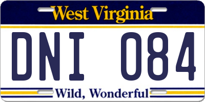 WV license plate DNI084