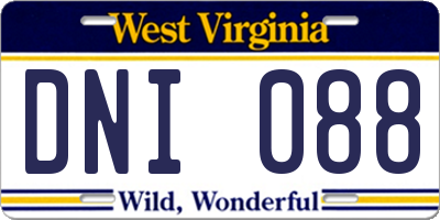 WV license plate DNI088