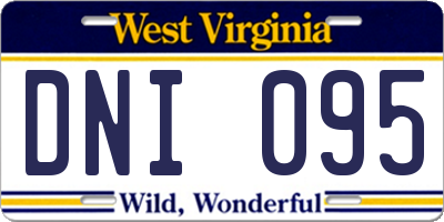 WV license plate DNI095