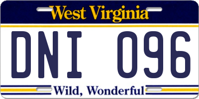 WV license plate DNI096