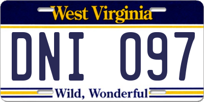 WV license plate DNI097