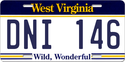 WV license plate DNI146