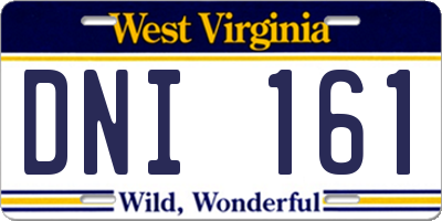 WV license plate DNI161