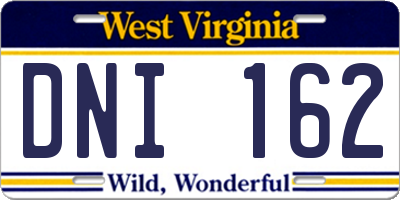 WV license plate DNI162