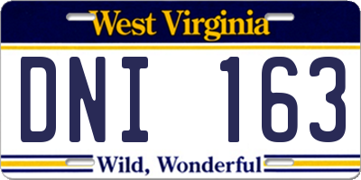 WV license plate DNI163