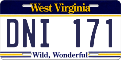 WV license plate DNI171