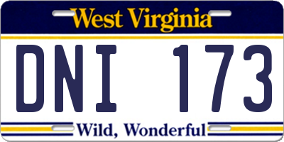 WV license plate DNI173