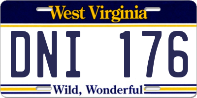 WV license plate DNI176