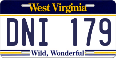 WV license plate DNI179
