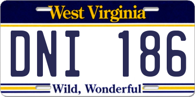 WV license plate DNI186
