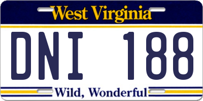 WV license plate DNI188