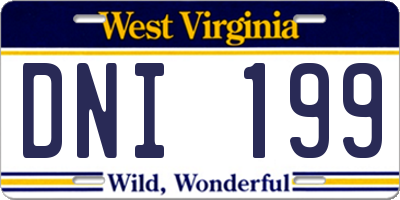 WV license plate DNI199