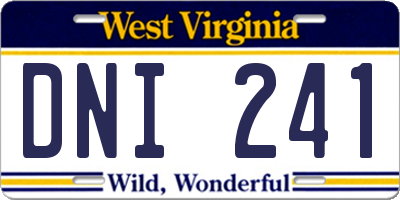 WV license plate DNI241
