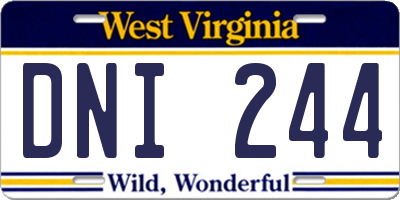 WV license plate DNI244