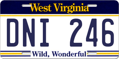 WV license plate DNI246