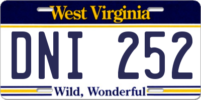 WV license plate DNI252