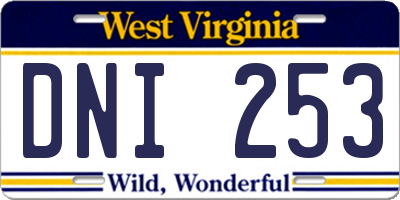 WV license plate DNI253