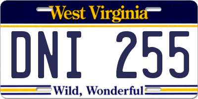 WV license plate DNI255