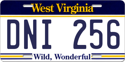 WV license plate DNI256