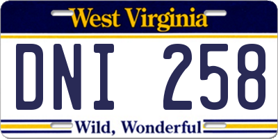WV license plate DNI258