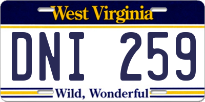 WV license plate DNI259