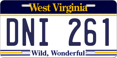 WV license plate DNI261