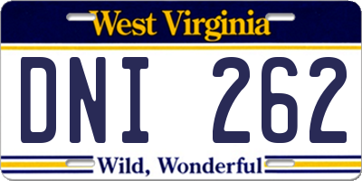 WV license plate DNI262