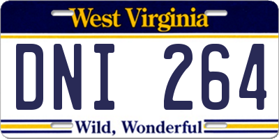 WV license plate DNI264