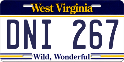 WV license plate DNI267
