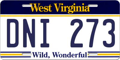 WV license plate DNI273