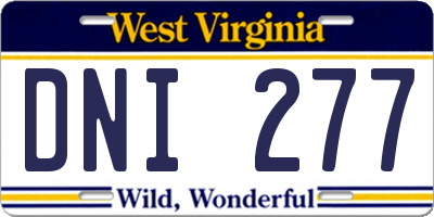 WV license plate DNI277