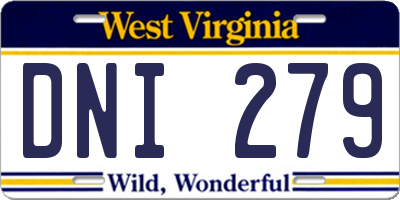 WV license plate DNI279