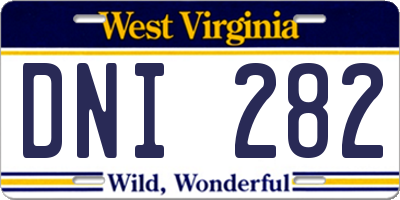 WV license plate DNI282