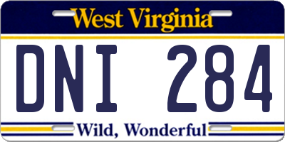 WV license plate DNI284