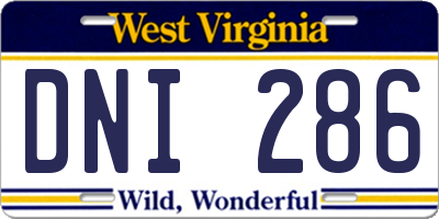 WV license plate DNI286