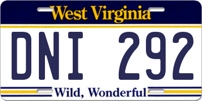 WV license plate DNI292