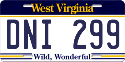 WV license plate DNI299