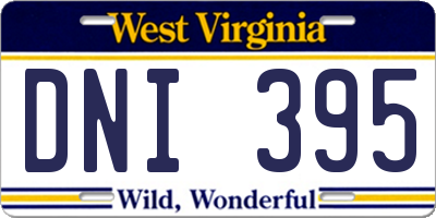 WV license plate DNI395