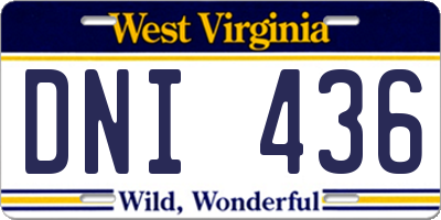 WV license plate DNI436