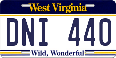 WV license plate DNI440