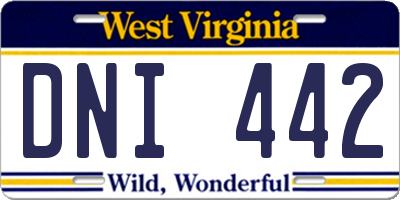 WV license plate DNI442