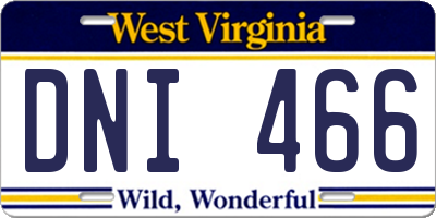 WV license plate DNI466