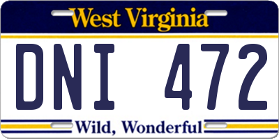 WV license plate DNI472