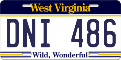 WV license plate DNI486
