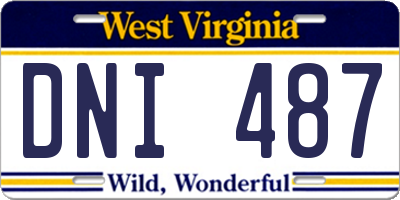 WV license plate DNI487
