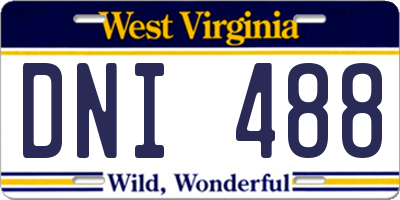 WV license plate DNI488