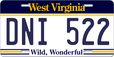WV license plate DNI522