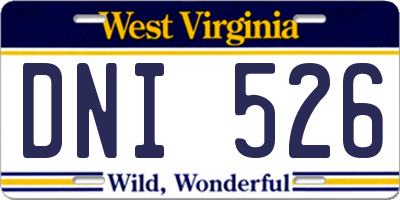 WV license plate DNI526