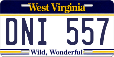 WV license plate DNI557