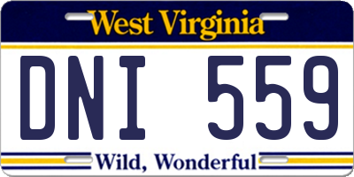 WV license plate DNI559